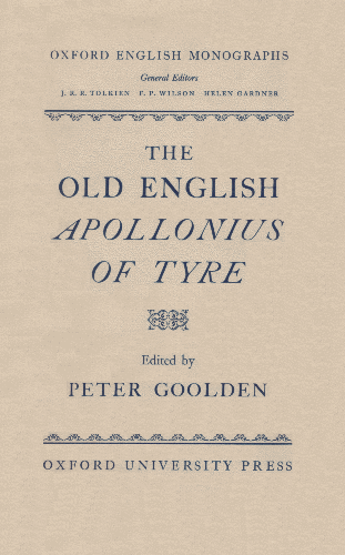 Old English Apollonius of Tyre. 1958