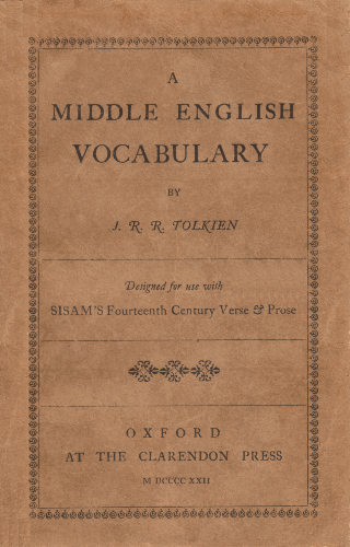 Middle English Vocabulary. 1922