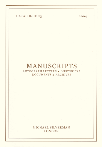 Manuscripts and Autograph Letters. 2004