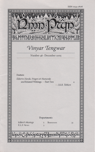 Vinyar Tengwar 48. December 2005