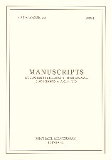 Manuscripts and Autograph Letters. 2004. Dealer’s catalogue
