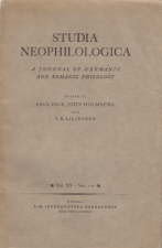 Studia Neophilologica. 1948. Paperback journal