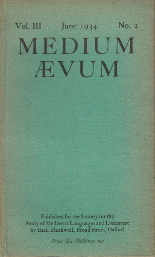 Medium Aevum. 1934