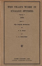 Year's Work in English Studies 1924. Hardback
